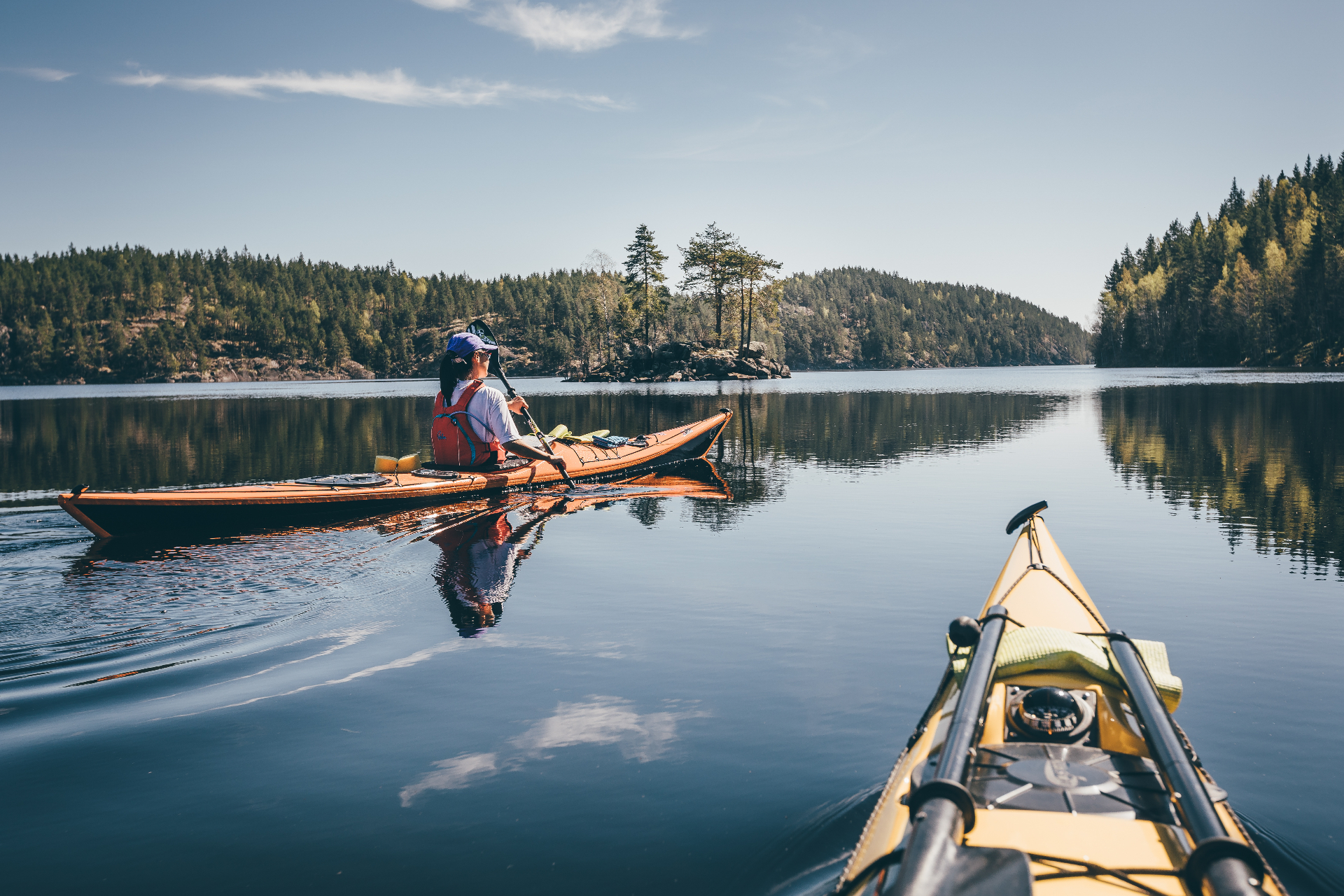 Kayaking in Swedish lakes